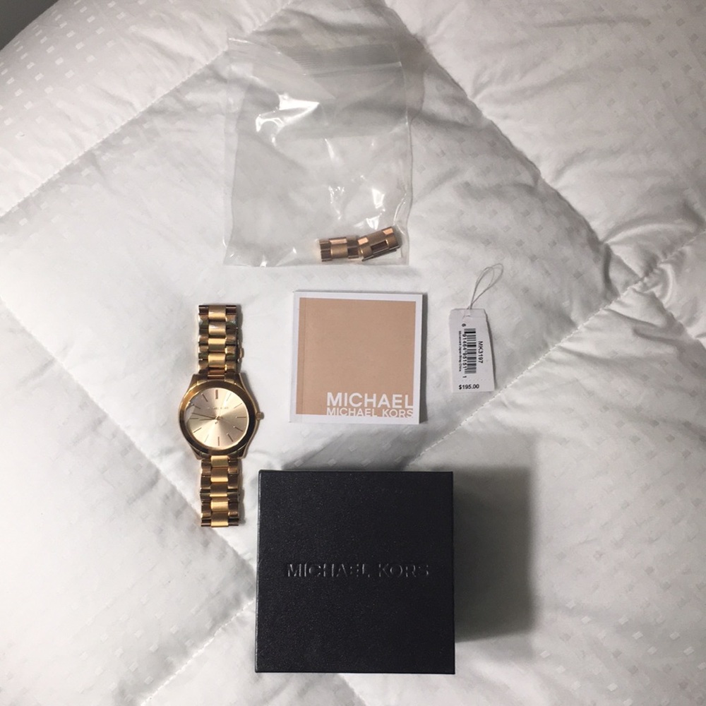 Micheal Kors Women’s Gold Watch + Boxing